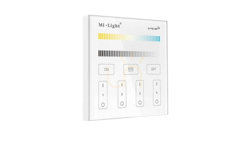 Kontrola Mi-Light nástěnný panel 230V RF 2.4G 4 STR CCT T2