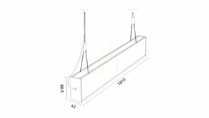 Lineární LED svítidlo LUMINES DULIO 180 cm 116,5W 4000K stříbrné eloxované small 1