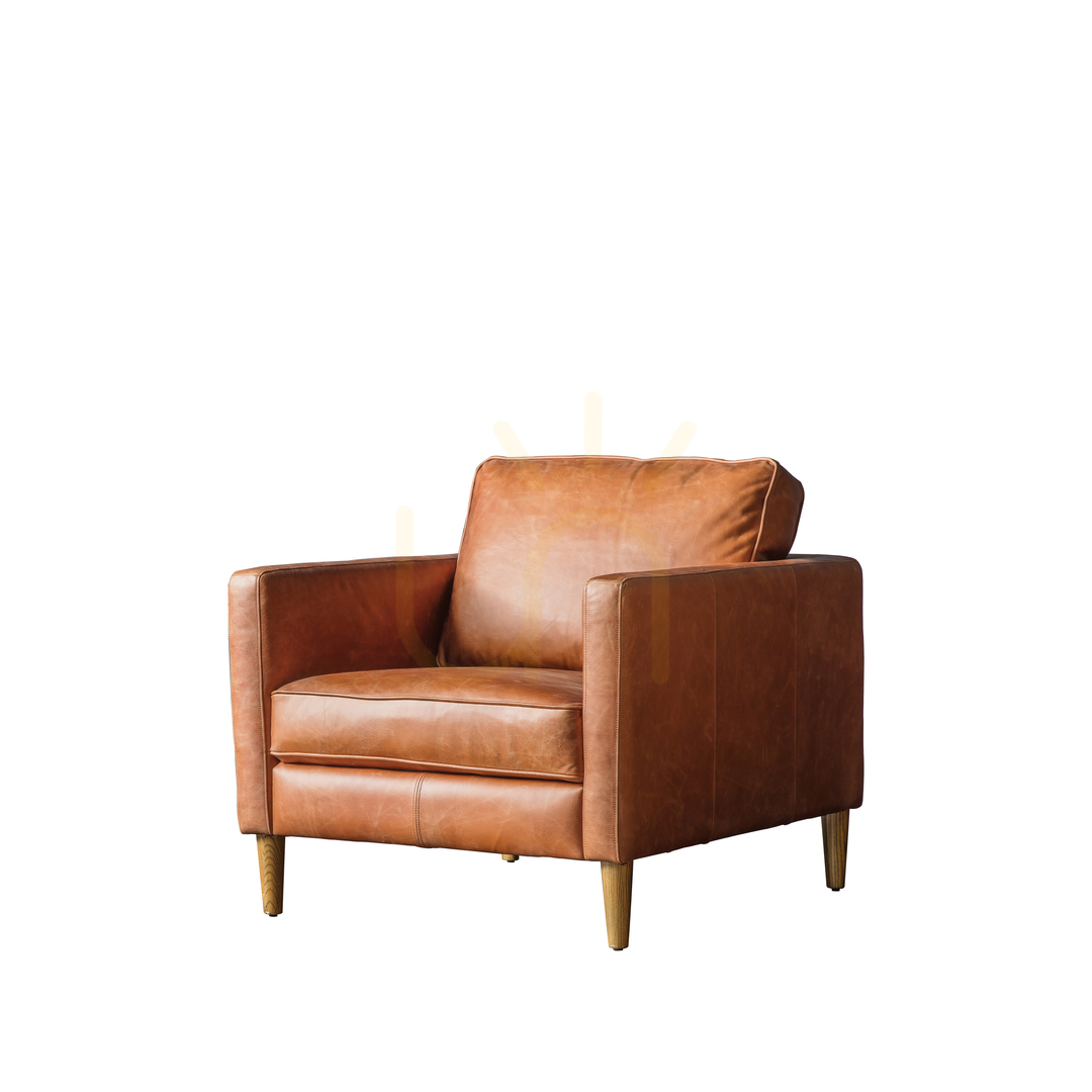 Náhled Křeslo Gallery Direct Osborne vintage hnědá kůže Křeslo Gallery Direct Osborne vintage hnědá kůže
