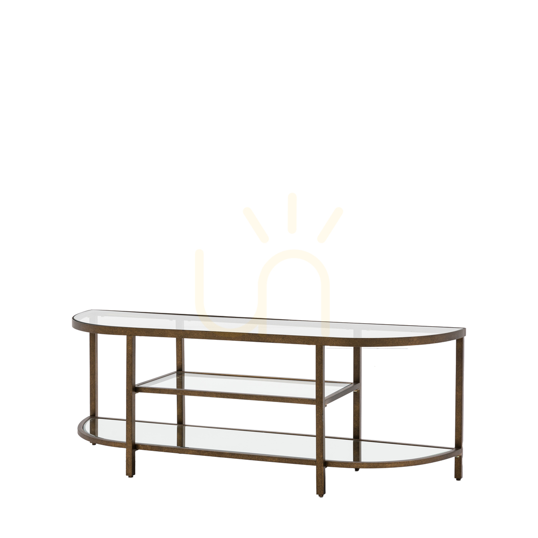 Zobrazit TV stolek Gallery Direct Hudson 120 cm vintage bronz/sklo/MDF 5059413895074 TV stolek Gallery Direct Hudson 120 cm vintage bronz/sklo/MDF 5059413895074