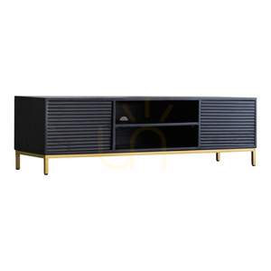 TV stolek Gallery Direct Ripple 140 cm černý/zlatý mangové dřevo železo small 3