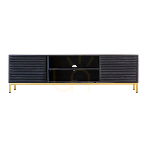 TV stolek Gallery Direct Ripple 140 cm černý/zlatý mangové dřevo železo small 0