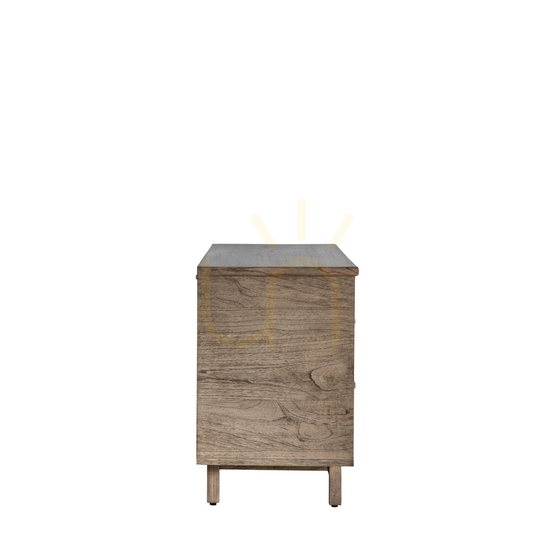 Zobrazit Příborník Gallery Direct Kyoto 150 cm přírodní dřevo a ratan, 3 zásuvky 2 posuvné dveře Příborník Gallery Direct Kyoto 150 cm přírodní dřevo a ratan, 3 zásuvky 2 posuvné dveře
