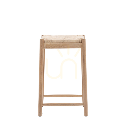 Kontrola Stolička Gallery Direct Eton, buk a provaz, přírodní, výška sedu 65 cm