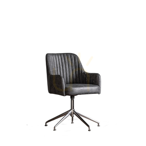 Otočné křeslo Gallery Direct Curie starožitný eben/stříbro kůže small 3