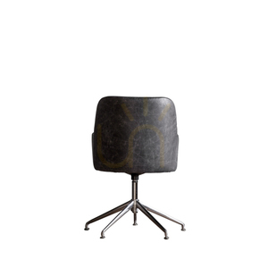 Otočné křeslo Gallery Direct Curie starožitný eben/stříbro kůže small 5