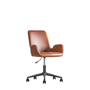 Otočné křeslo Gallery Direct Faraday hnědá umělá kůže na kolečkách 5059413396069 small 3