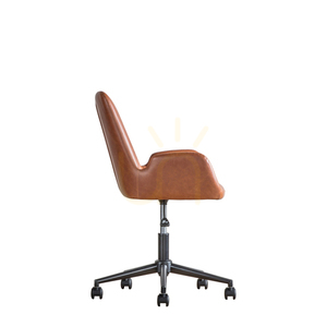 Otočné křeslo Gallery Direct Faraday hnědá umělá kůže na kolečkách 5059413396069 small 4