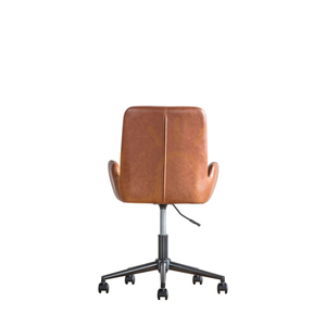 Otočné křeslo Gallery Direct Faraday hnědá umělá kůže na kolečkách 5059413396069 small 5