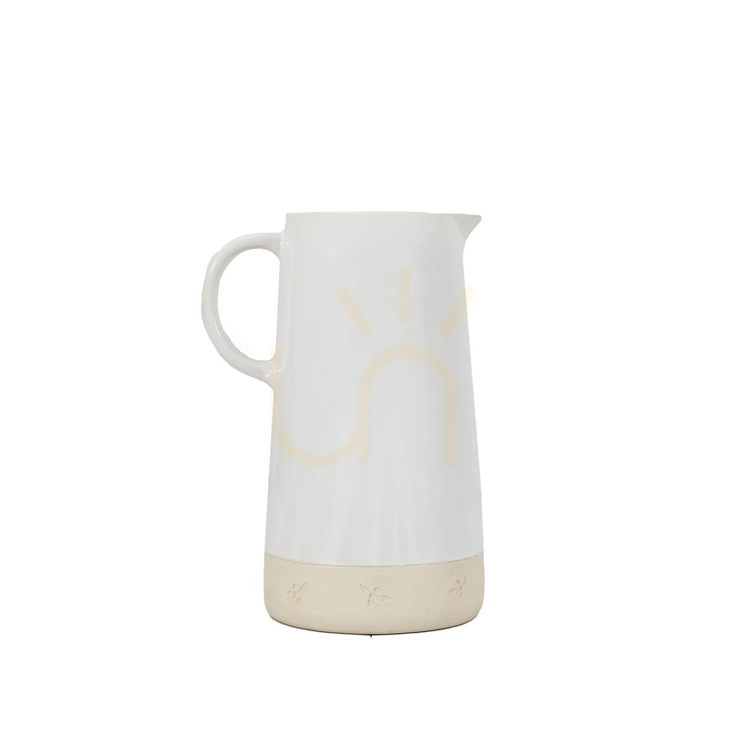 Zobrazit Kameninový džbán Gallery Direct bílý s včelím motivem 12 x 9,5 x 9,3 cm Kameninový džbán Gallery Direct bílý s včelím motivem 12 x 9,5 x 9,3 cm