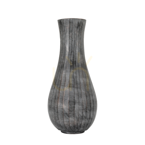 Kontrola Váza Gallery Direct Enya velká, starožitná šedá, hliník, 33 cm