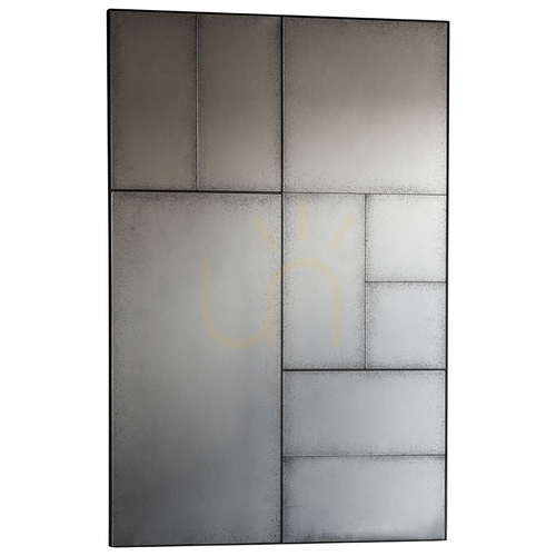 Kontrola Zrcadlo Gallery Direct Broadheath 81 x 122 cm černý kovový rám industriální