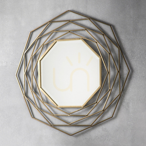 Nástěnné zrcadlo Gallery Direct Estella Gold osmiboké 91 x 91 cm, zlatý kovový rám small 3