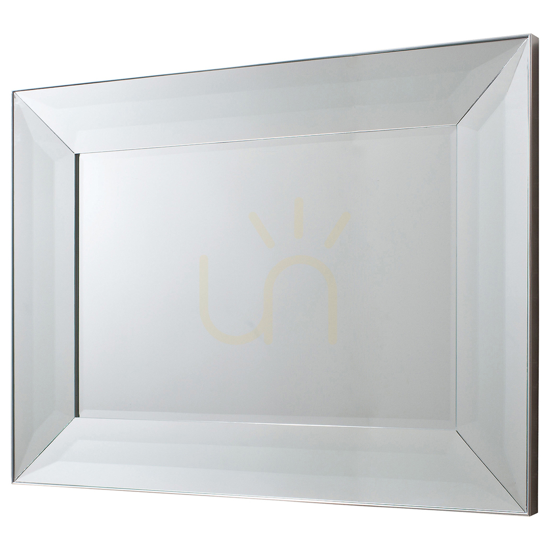 Gallery Direct Ferrara Silver Bevelled Wall Mirror 122 × 91.5 cm 5055299400494