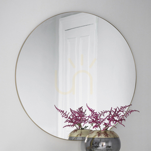Kulaté zrcadlo Gallery Direct Hayle – kovový rám, šampaňské, Ø 100 cm small 1