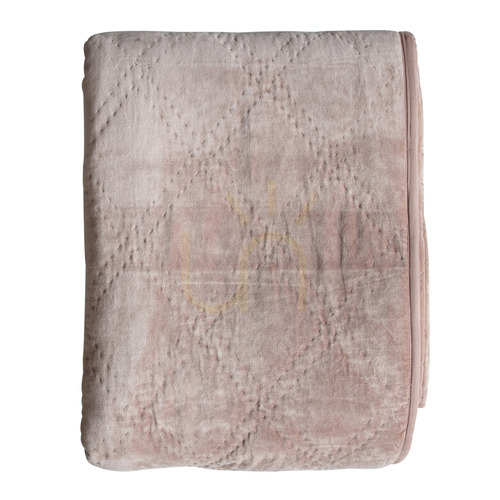 Kontrola Přehoz na postel Gallery Direct růžový bavlněný samet 240 × 260 cm