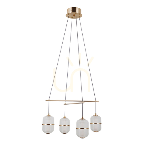 Kontrola Závěsné svítidlo Italux Alani PND-34375-4-HBR zlaté, 4 body LED 24 W 3000 K, 56 cm
