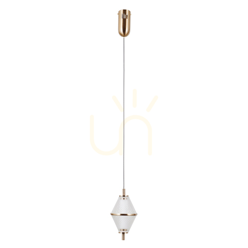 Kontrola LED závěsné svítidlo Italux Fuente zlaté sklo 5W PND-34395-1-HBR