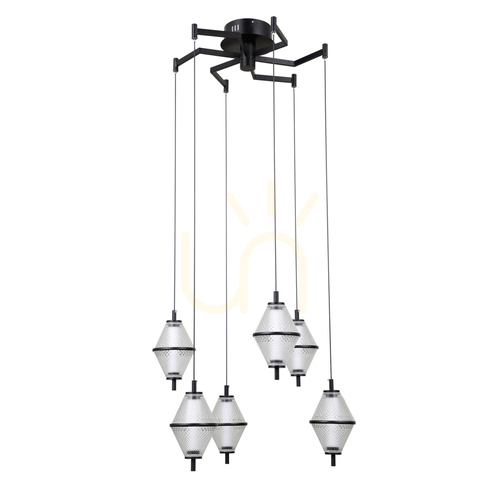 Kontrola Závěsné LED svítidlo Italux Fuente černé 6 bodů PND-34395-6-BK