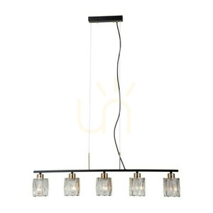 Závěsná lampa Italux Simona černá s křišťálovými stínidly, 5×E14, PND-40814-5-BK-HBR small 2
