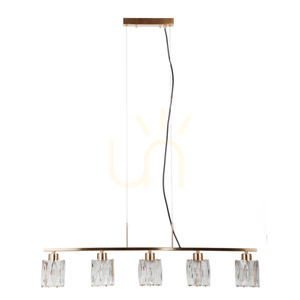 Závěsné svítidlo Italux SIMONA PND-40814-5-HBR zlaté 5xE14 křišťálové 85 cm small 0