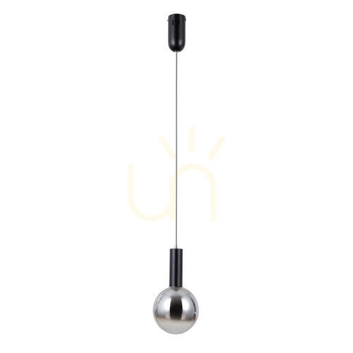 Kontrola Závěsné LED svítidlo Italux Strela matně černé s chromovaným stínidlem 5 W 15 cm PND-34378-1S-BK