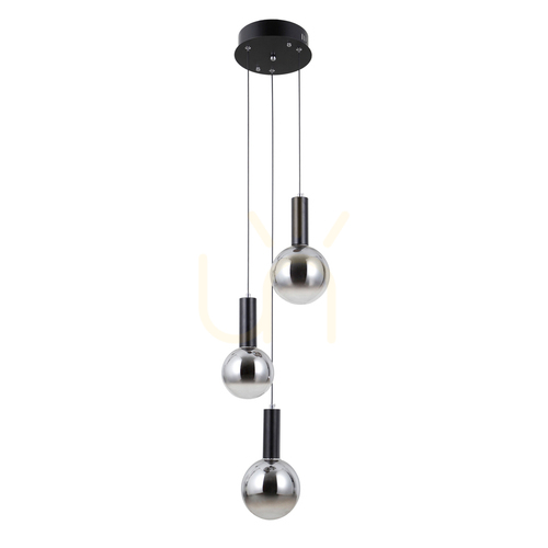 Kontrola Závěsné LED svítidlo Italux Strela 3x15W černé sklo PND-34378-3S-BK
