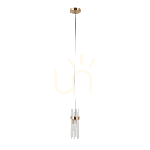 Kontrola Závěsná lampa Italux Taraso zlatá sklo E14 PND-40760-1-HBR