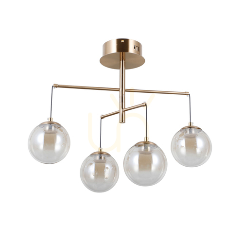 Kontrola Závěsné svítidlo Italux Velada LED 4x20W jantarové sklo zlaté PND-34381-4-HBR