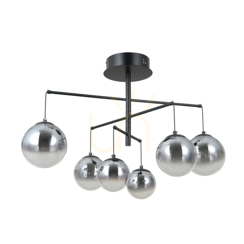 Kontrola Závěsné LED svítidlo Italux Velada 6xLED černé sklo PND-34381-6-BK