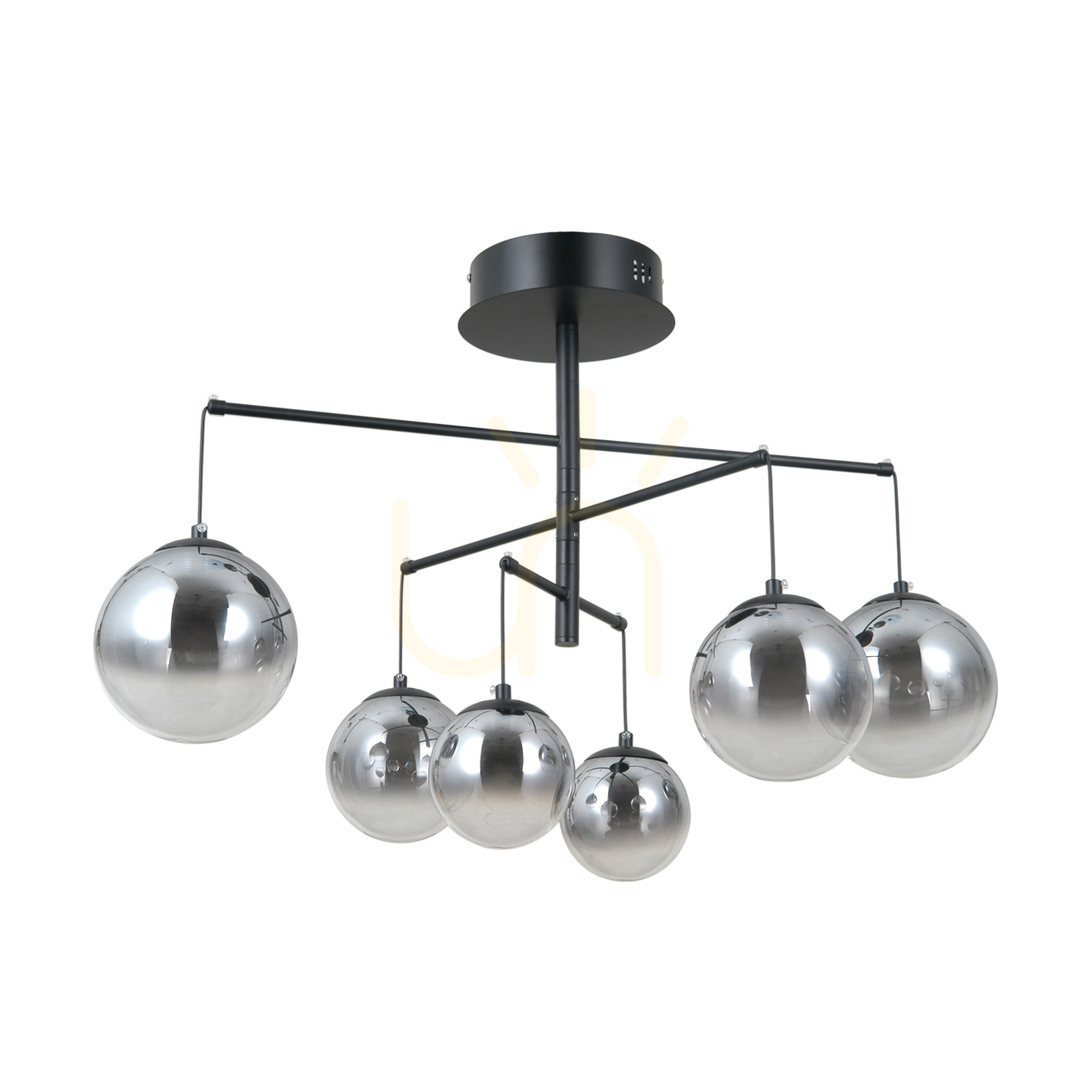 Kontrola Závěsné LED svítidlo Italux Velada 6xLED černé sklo PND-34381-6-BK Závěsné LED svítidlo Italux Velada 6xLED černé sklo PND-34381-6-BK