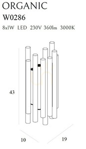 Nástěnné svítidlo Max Light Organic černé stmívatelné LED 8W W0286D small 3