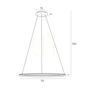 Závěsné svítidlo Max Light Queen P0494 70 cm kartáčované zlato LED 23W small 3