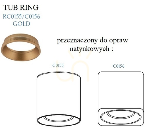 Kontrola Ozdobný kroužek Max Light TUB RC0155/C0156 GOLD zlatý hliník