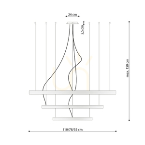 Lustr RIO 3 55/78/110 béžový LED 4000K small 7