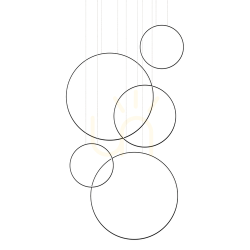 Kontrola RIO 5 55/55/78/110/110 černá závěsná lampa LED 4000K