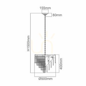 Závěsné svítidlo Open Design Highlights Artico černé křišťálové E14 4x8W small 2