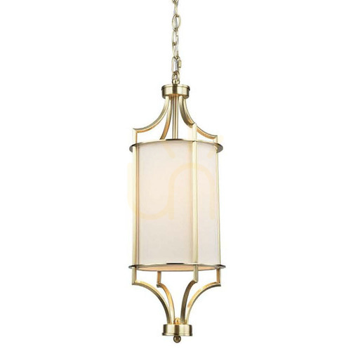 Kontrola Závěsná lampa Lunga, bílá krémová a saténová zlatá, E27, Open Design Highlights