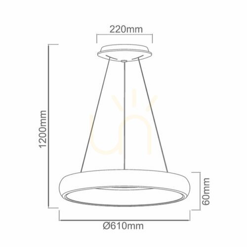Kontrola Závěsné LED svítidlo Rotto Grey S 3000K 50W Open Design Highlights