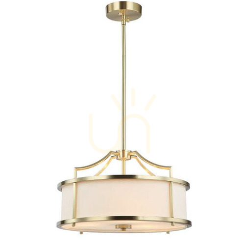 Kontrola Závěsná lampa Stanza 3x E27 bílá saténově zlatá Open Design Highlights