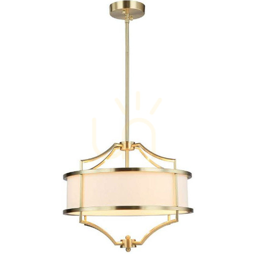 Kontrola Závěsná lampa Stesso bílá krémová saténová zlatá 4xE27 Open Design Highlights