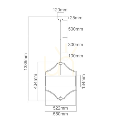 Kontrola Závěsné svítidlo Stesso Open Design Highlights bílé krémové saténové zlaté 4xE27 55 cm