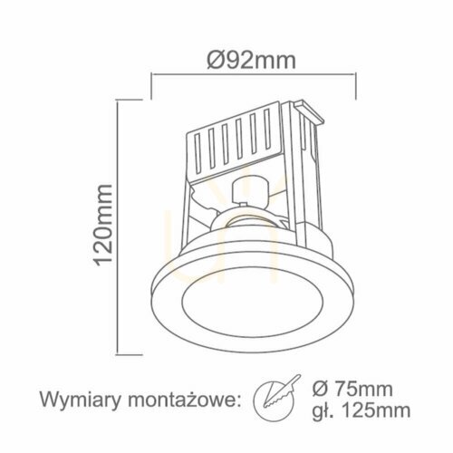 Kontrola Zapuštěné svítidlo Scudo Open Design Highlights chrom GU10 8W IP20 92 mm