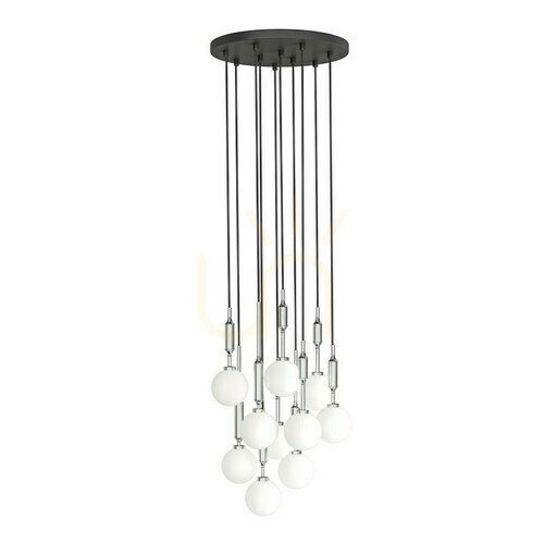 Kontrola Závěsné světlo Open Design Highlights Ero 10x G9 opálově bílá chrom 180 cm