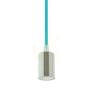 Závěsná objímka V-TAC VT-7338-LB pro E27, chromovaná, se světle modrým kabelem small 2