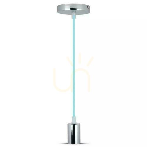 Kontrola V-TAC Závěsné svítidlo Chrom Kov Světle modrý drát VT-7338-LB Záruka 5 let