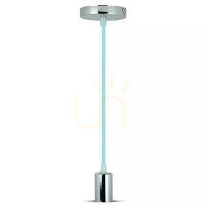 Závěsná objímka V-TAC VT-7338-LB pro E27, chromovaná, se světle modrým kabelem small 0