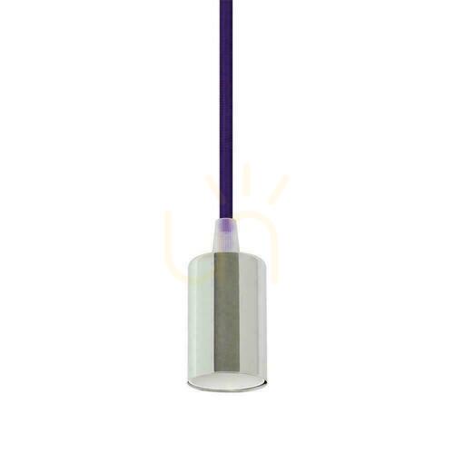 Kontrola Závěsné svítidlo V-TAC VT-7338-PE, chrom, fialový kabel, E27