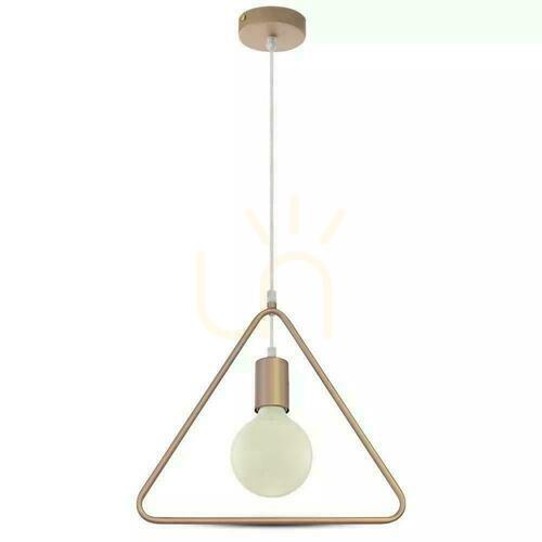 Kontrola Závěsné svítidlo V-TAC VT-7321-CG, trojúhelník, šampaňské zlato, E27, 32 × 135 cm