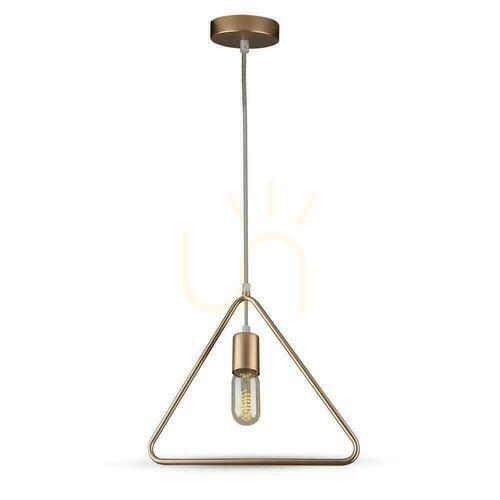 Kontrola Závěsné svítidlo V-TAC VT-7321-CG, trojúhelník, šampaňské zlato, E27, 32 × 135 cm